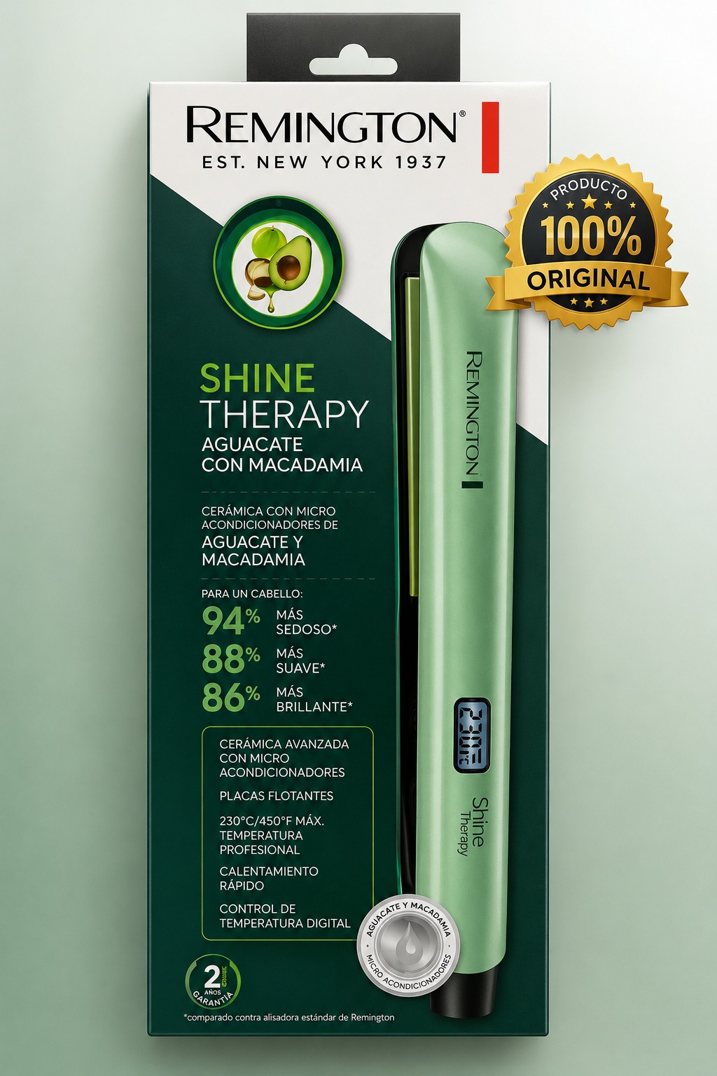 Plancha de Cabello Remington Shine Therapy Aguacate y Macadamia (100% Original) - Image 2