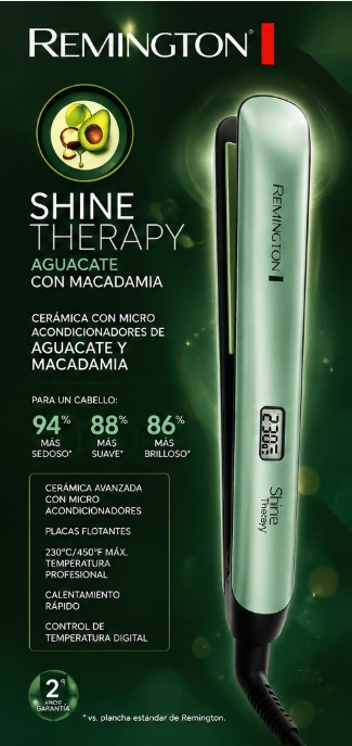 Plancha de Cabello Remington Shine Therapy Aguacate y Macadamia (100% Original) - Image 2