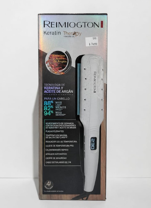 Plancha de Cabello Remington Keratin Therapy + Aceite de Argán