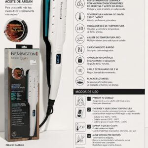 Plancha de Cabello Remington Keratin Therapy + Aceite de Argán