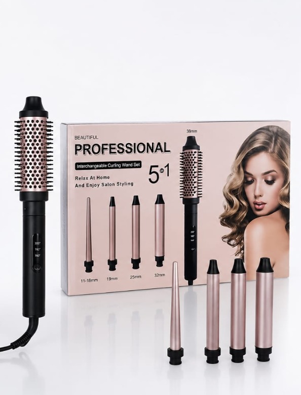 Kit Rizador de Cabello Profesional 5 en 1 - Intercambiable