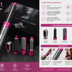 Set Moldeador TP-5+1 Hot Air Styler – 5 en 1 Profesional